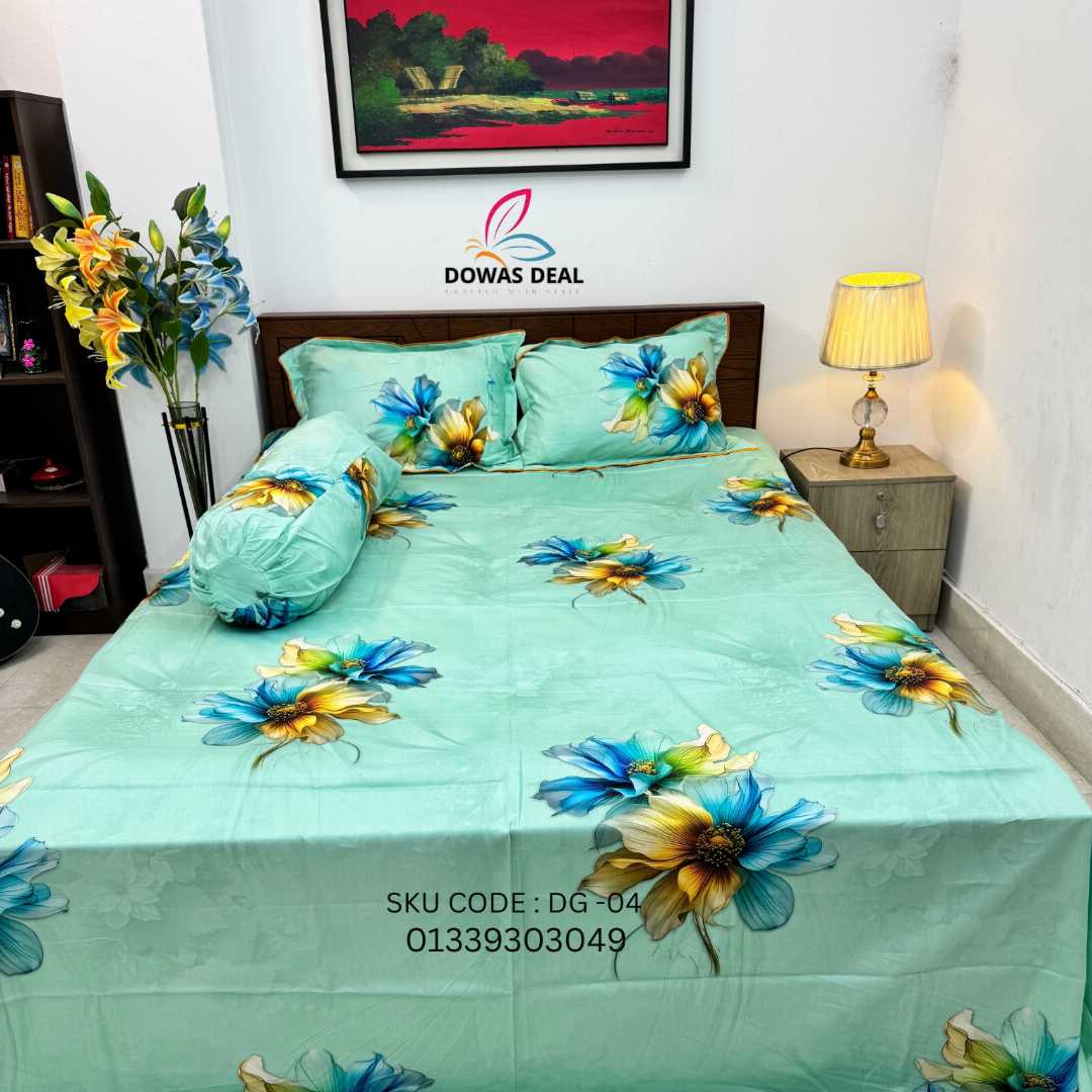 Digital, 3D, Printed, Shatin, Cotton Panel, Bed, Sheet