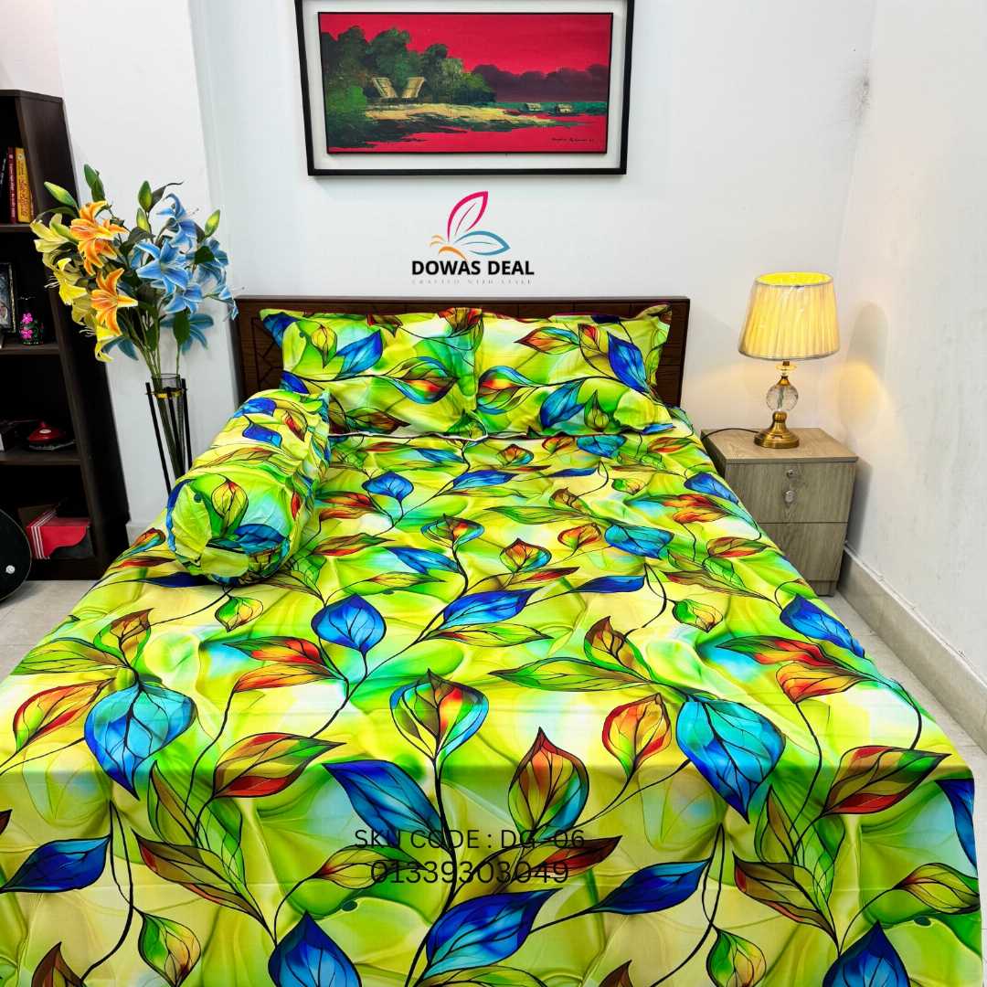 Digital, 3D, Printed, Shatin, Cotton Panel, Bed, Sheet