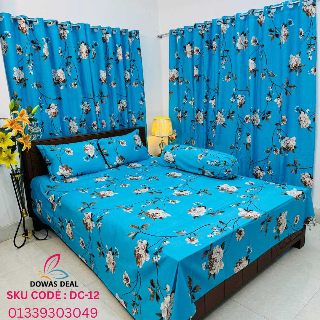 BEDSHEET, COMBO, SET, WITH , CURTAIN