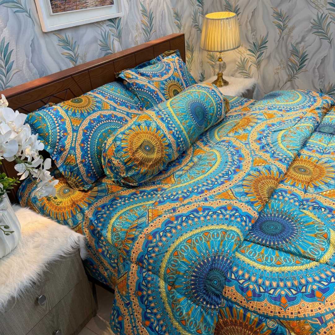 Premium,Quality,Twill,Cotton,Comforter,5,Pcs,Set,comforter, comforter set, soft bedding, warm comforter, premium comforter Bangladesh, cotton comforter, bedding set, winter blanket, stylish bedding