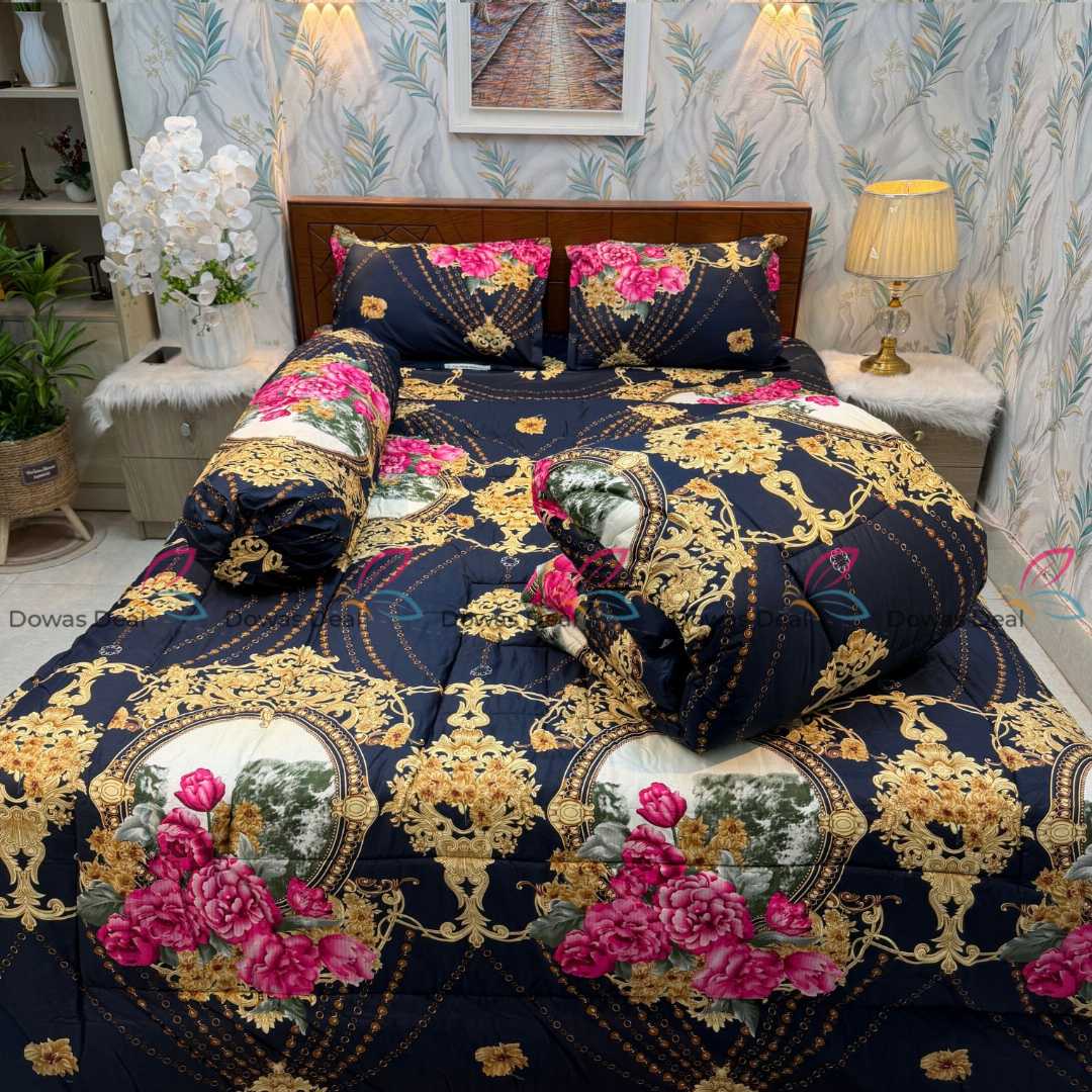 Premium,Quality,Twill,Cotton,Comforter,5,Pcs,Set,comforter, comforter set, soft bedding, warm comforter, premium comforter Bangladesh,  cotton comforter, bedding set, winter blanket, stylish bedding