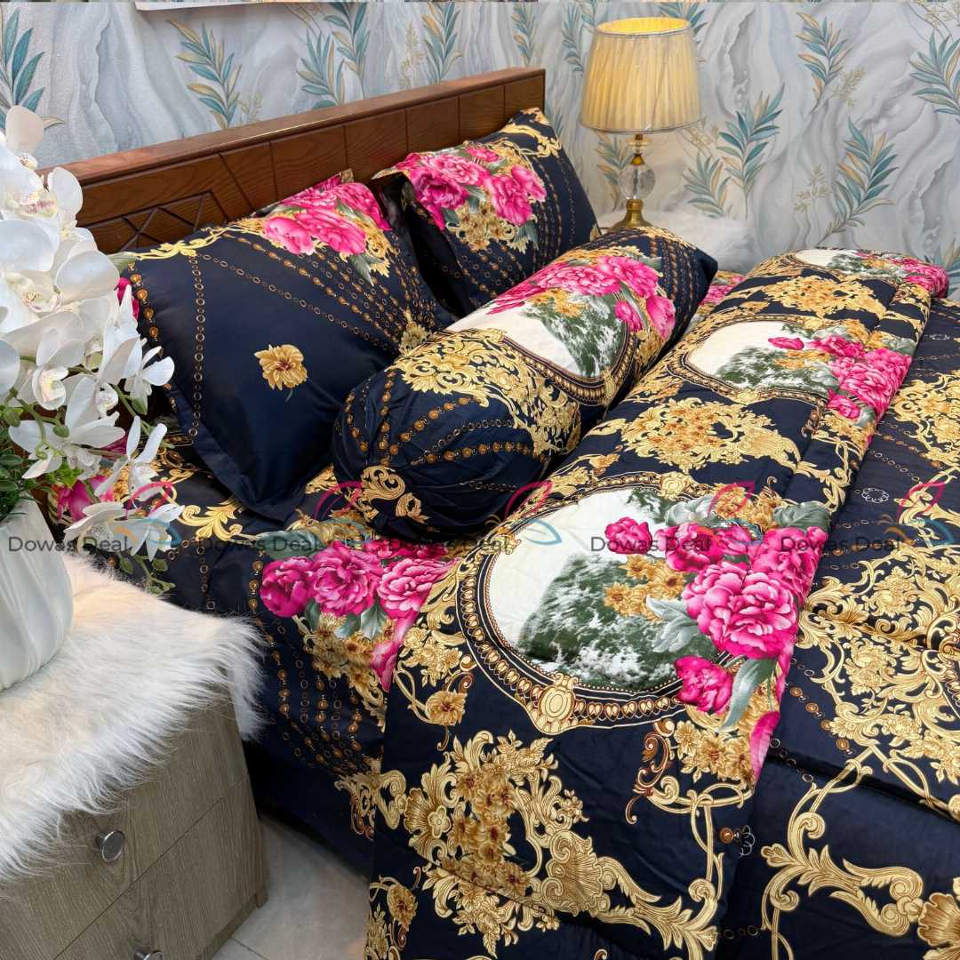 Premium,Quality,Twill,Cotton,Comforter,5,Pcs,Set,comforter, comforter set, soft bedding, warm comforter, premium comforter Bangladesh, cotton comforter, bedding set, winter blanket, stylish bedding