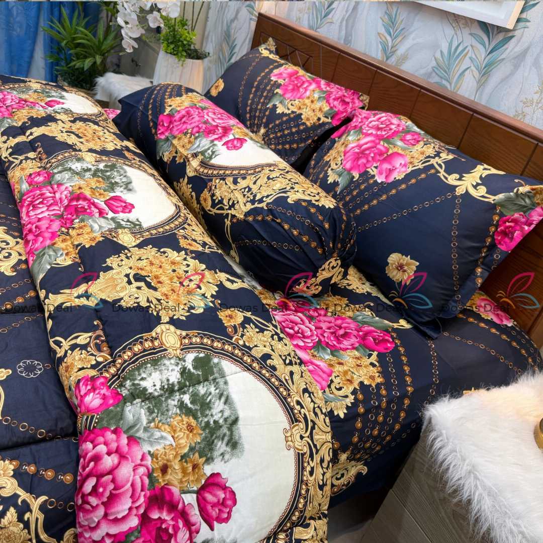 Premium,Quality,Twill,Cotton,Comforter,5,Pcs,Set,comforter, comforter set, soft bedding, warm comforter, premium comforter Bangladesh, cotton comforter, bedding set, winter blanket, stylish bedding