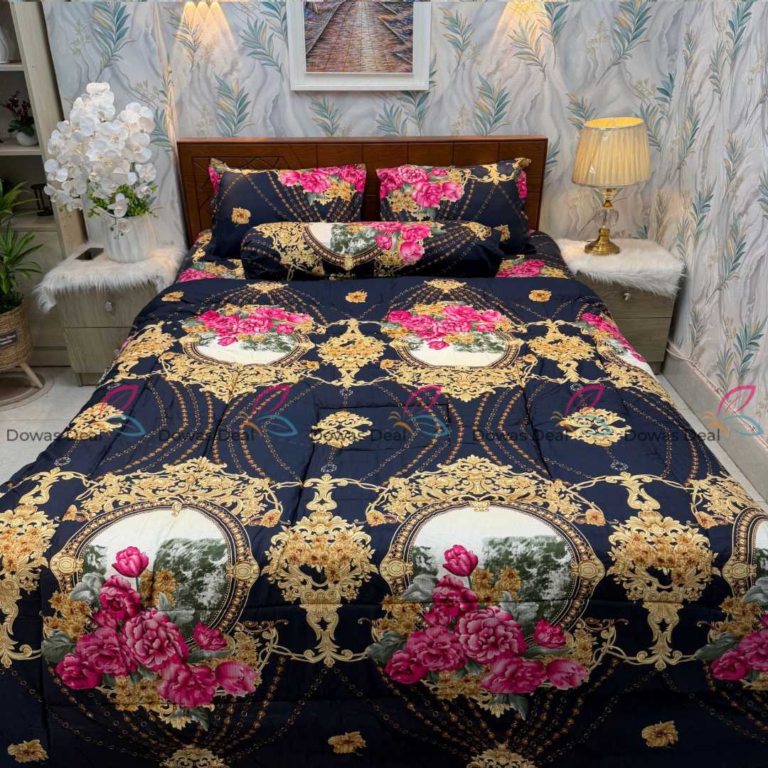 Premium,Quality,Twill,Cotton,Comforter,5,Pcs,Set,comforter, comforter set, soft bedding, warm comforter, premium comforter Bangladesh, cotton comforter, bedding set, winter blanket, stylish bedding