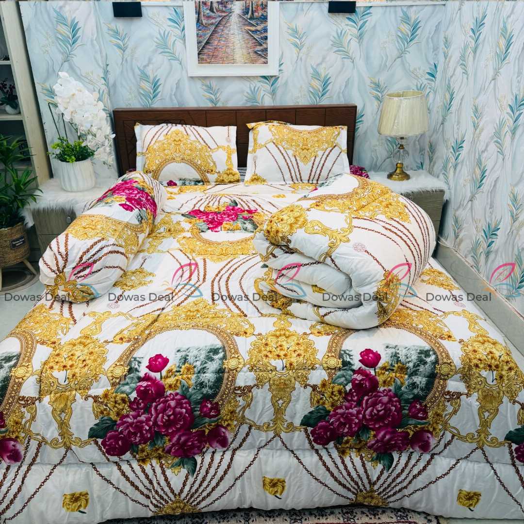 Premium,Quality,Twill,Cotton,Comforter,5,Pcs,Set,comforter, comforter set, soft bedding, warm comforter, premium comforter Bangladesh, cotton comforter, bedding set, winter blanket, stylish bedding